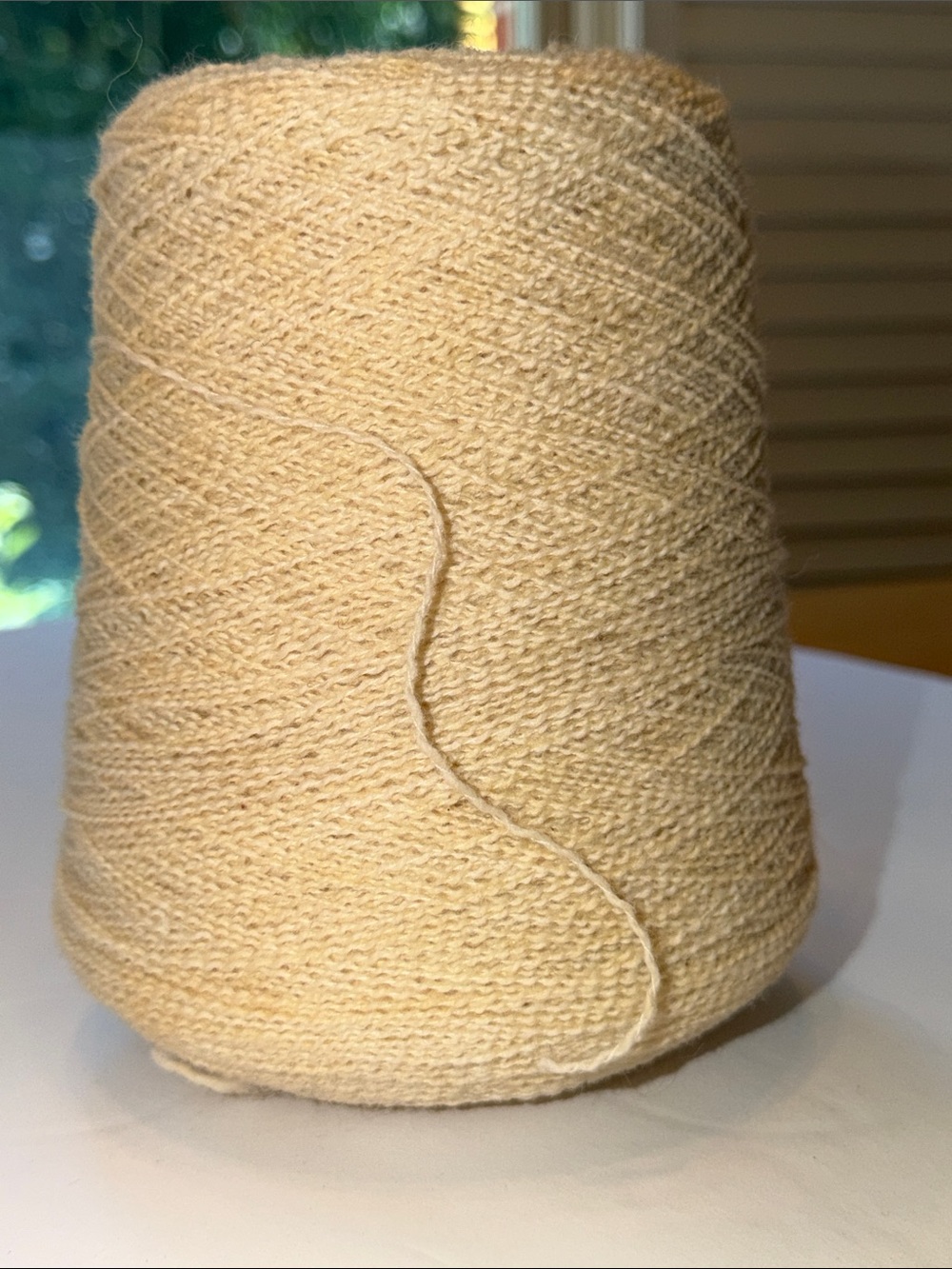 Premium Cream Yarn Cone for Knitting & Crafting